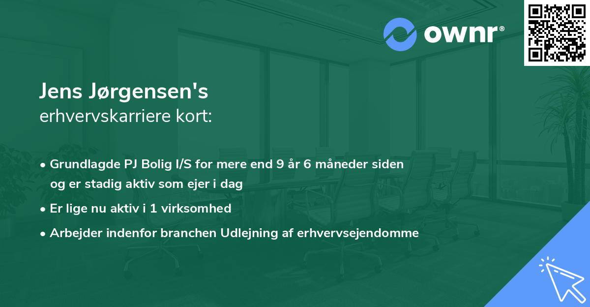 Jens Jørgensen's erhvervskarriere kort