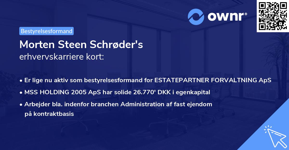 Morten Steen Schrøder's erhvervskarriere kort