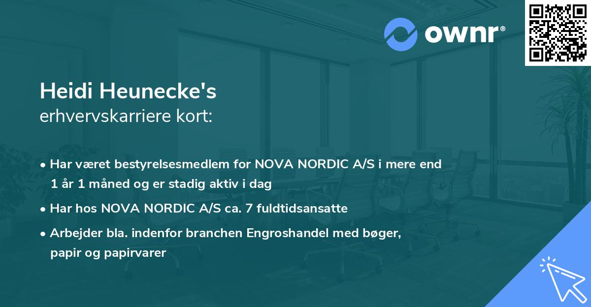 Heidi Heunecke's erhvervskarriere kort