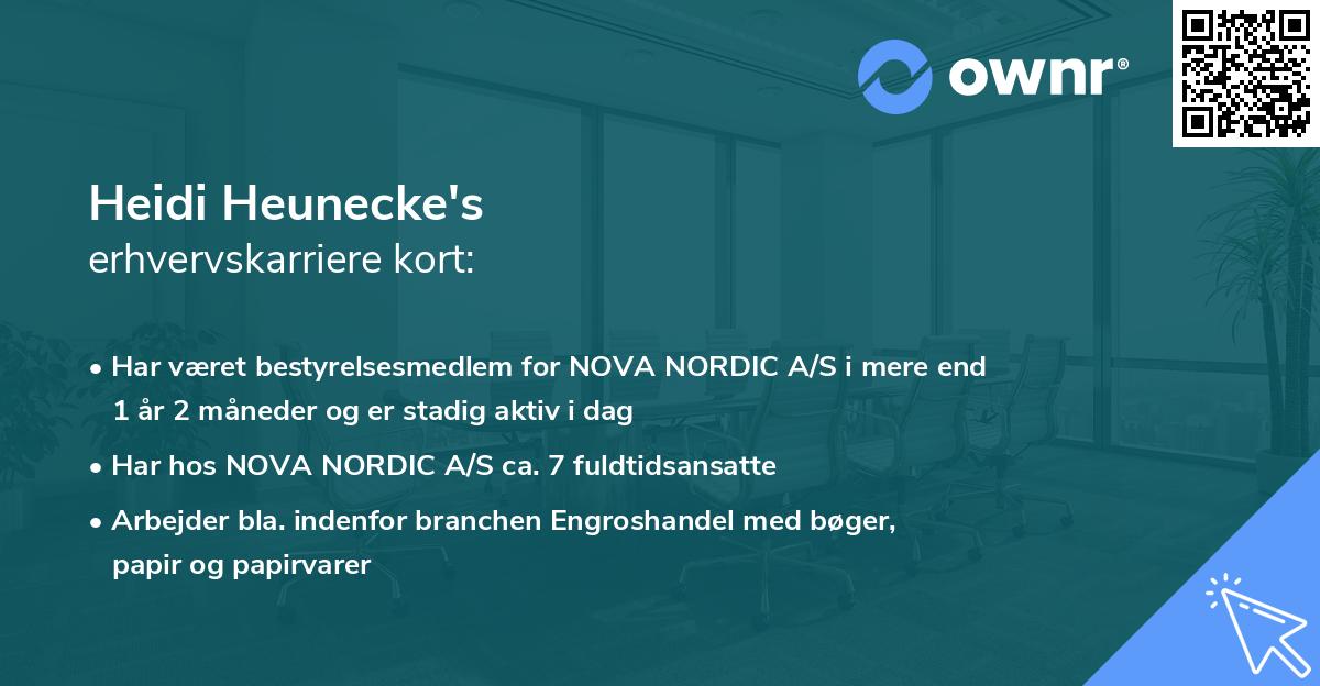 Heidi Heunecke's erhvervskarriere kort