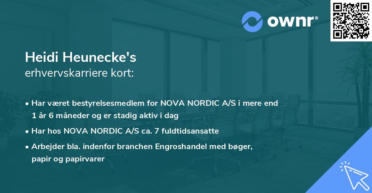 Heidi Heunecke's erhvervskarriere kort