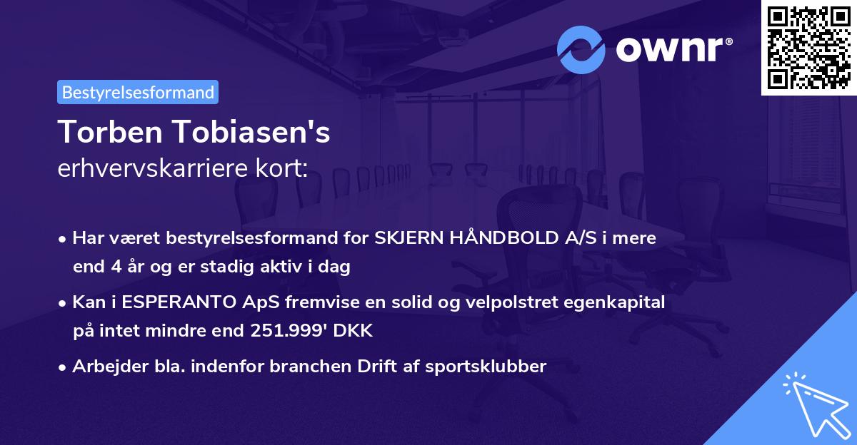 Torben Tobiasen's erhvervskarriere kort