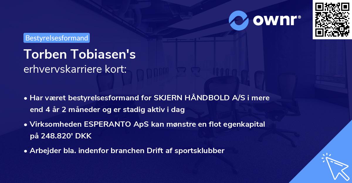 Torben Tobiasen's erhvervskarriere kort