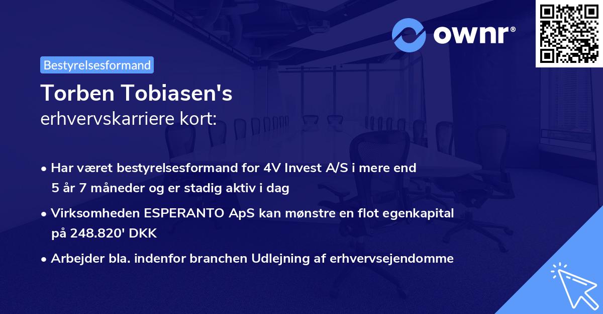 Torben Tobiasen's erhvervskarriere kort