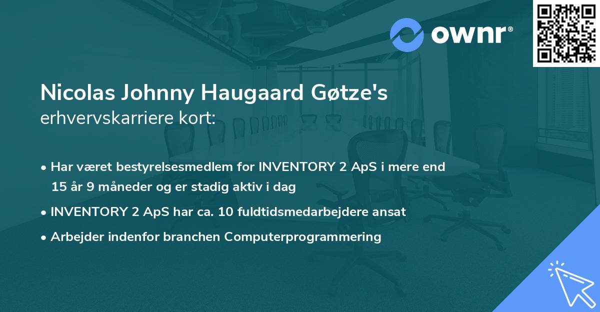Nicolas Johnny Haugaard Gøtze's erhvervskarriere kort