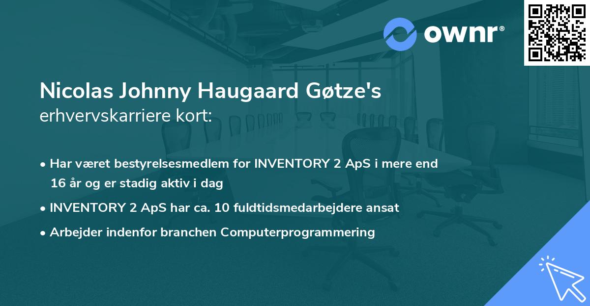Nicolas Johnny Haugaard Gøtze's erhvervskarriere kort