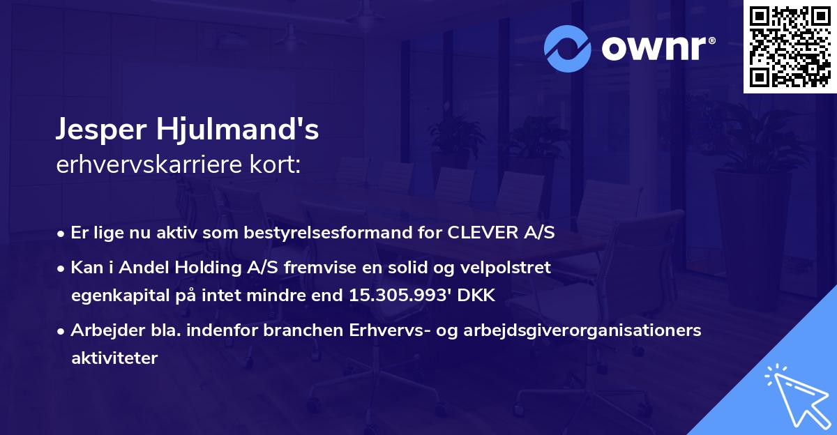 Jesper Hjulmand's erhvervskarriere kort