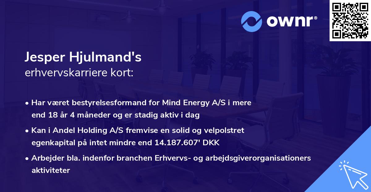 Jesper Hjulmand's erhvervskarriere kort