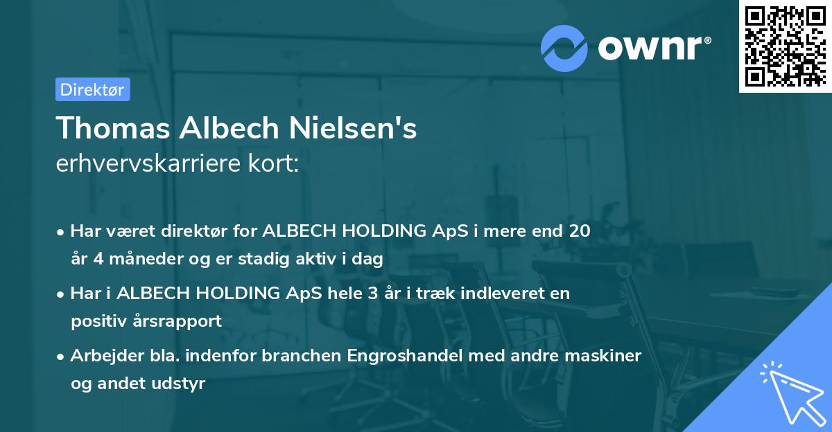 Thomas Albech Nielsen's erhvervskarriere kort