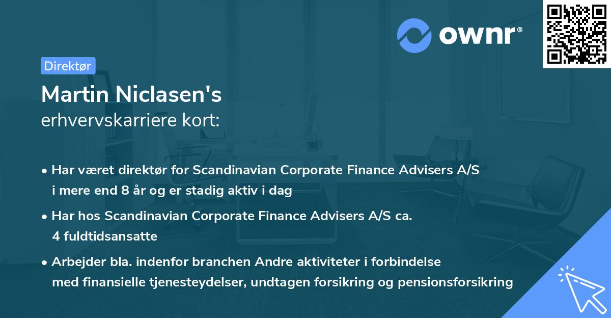 Martin Niclasen's erhvervskarriere kort