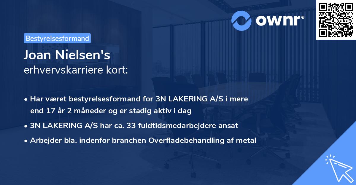 Joan Nielsen's erhvervskarriere kort