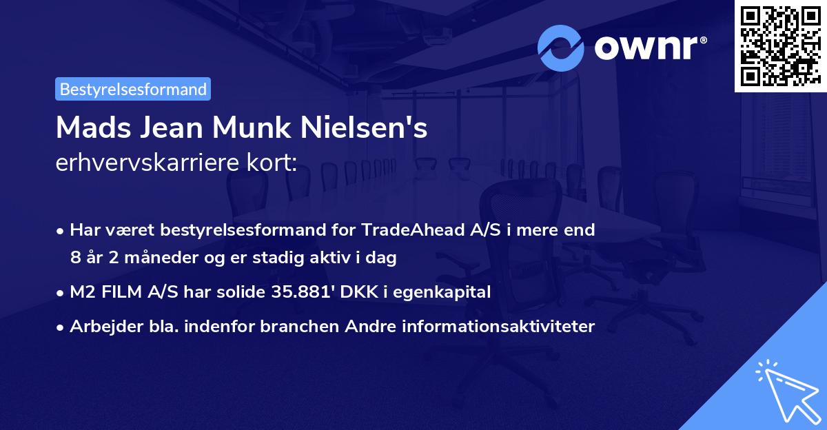 Mads Jean Munk Nielsen's erhvervskarriere kort