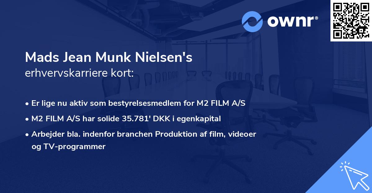 Mads Jean Munk Nielsen's erhvervskarriere kort