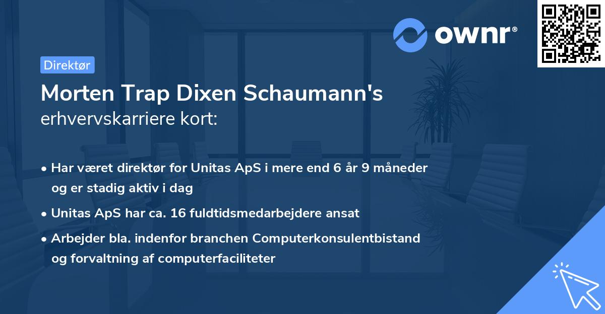 Morten Trap Dixen Schaumann's erhvervskarriere kort