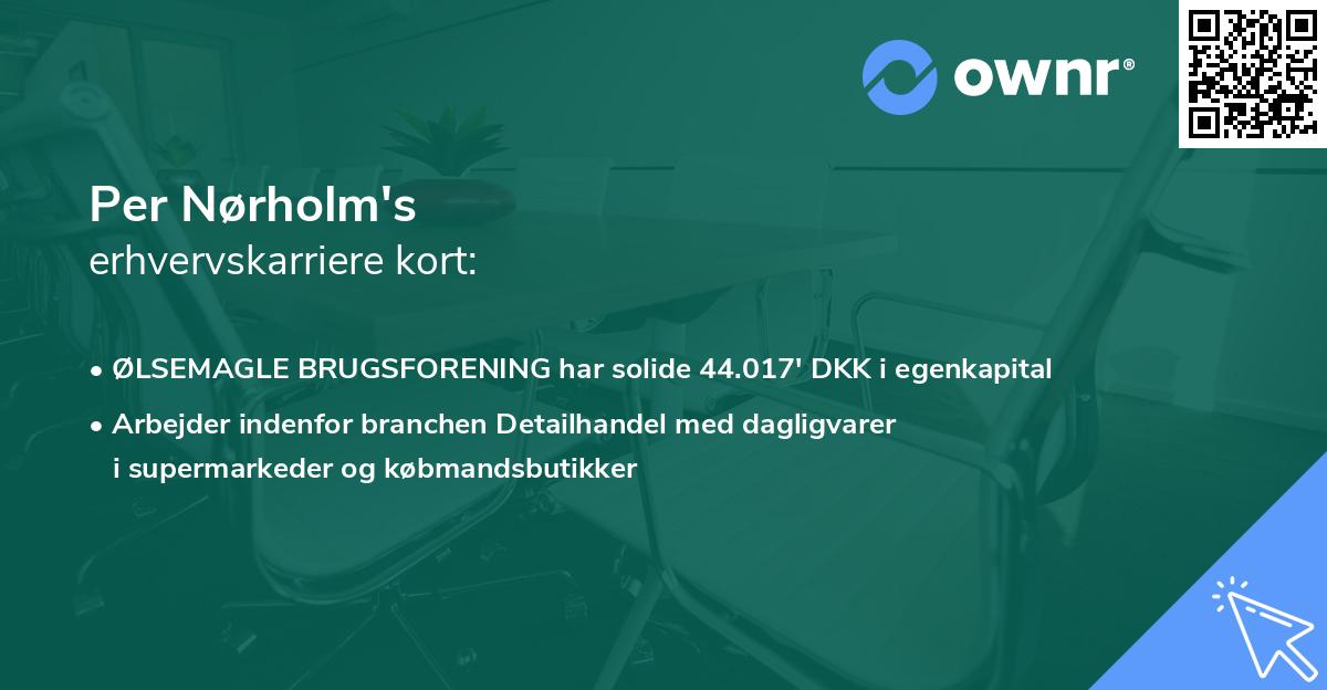 Per Nørholm's erhvervskarriere kort