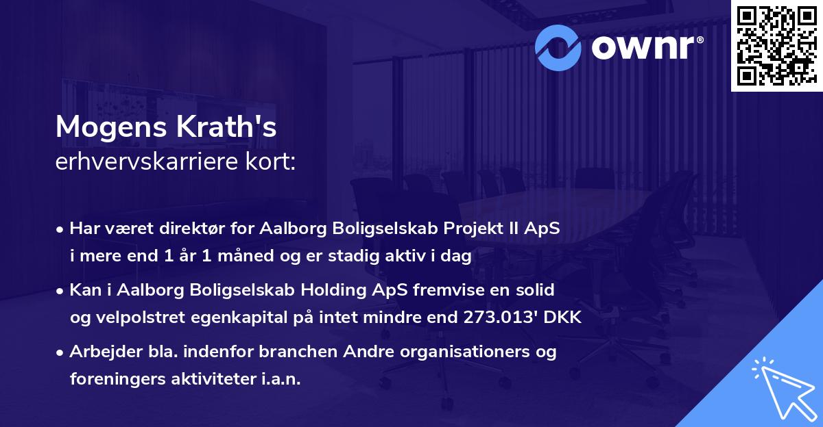Mogens Krath's erhvervskarriere kort