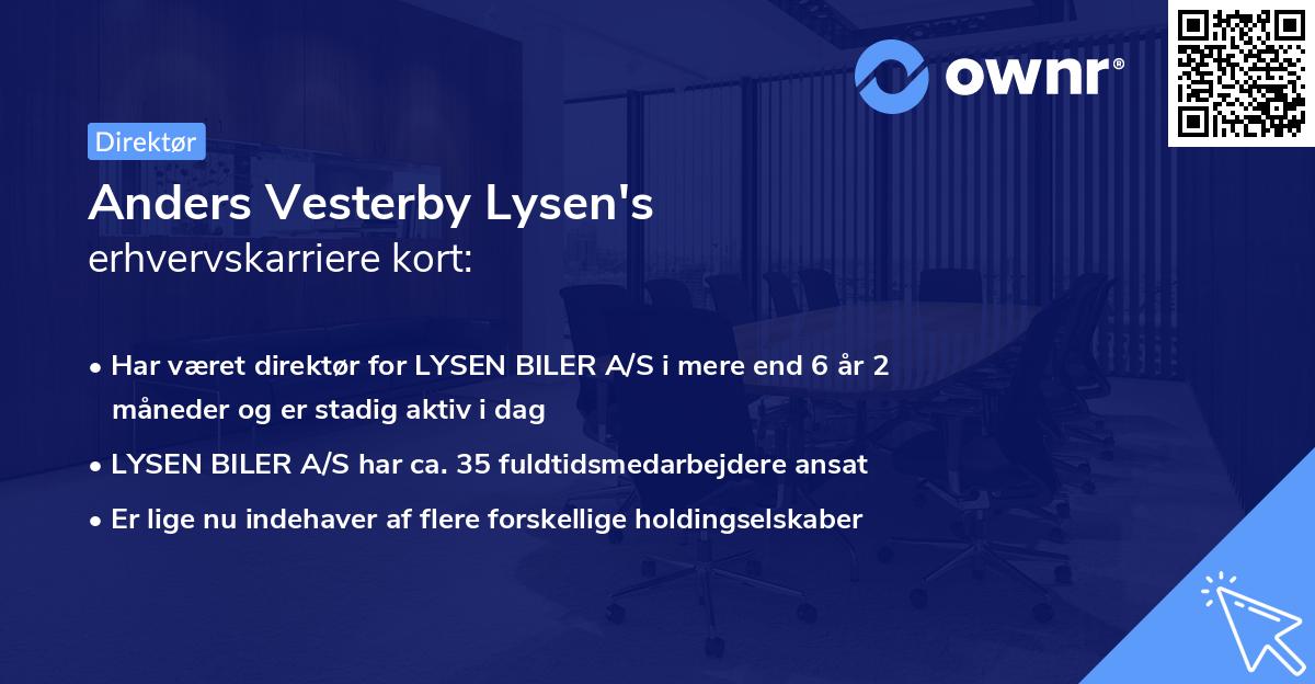 Anders Vesterby Lysen's erhvervskarriere kort