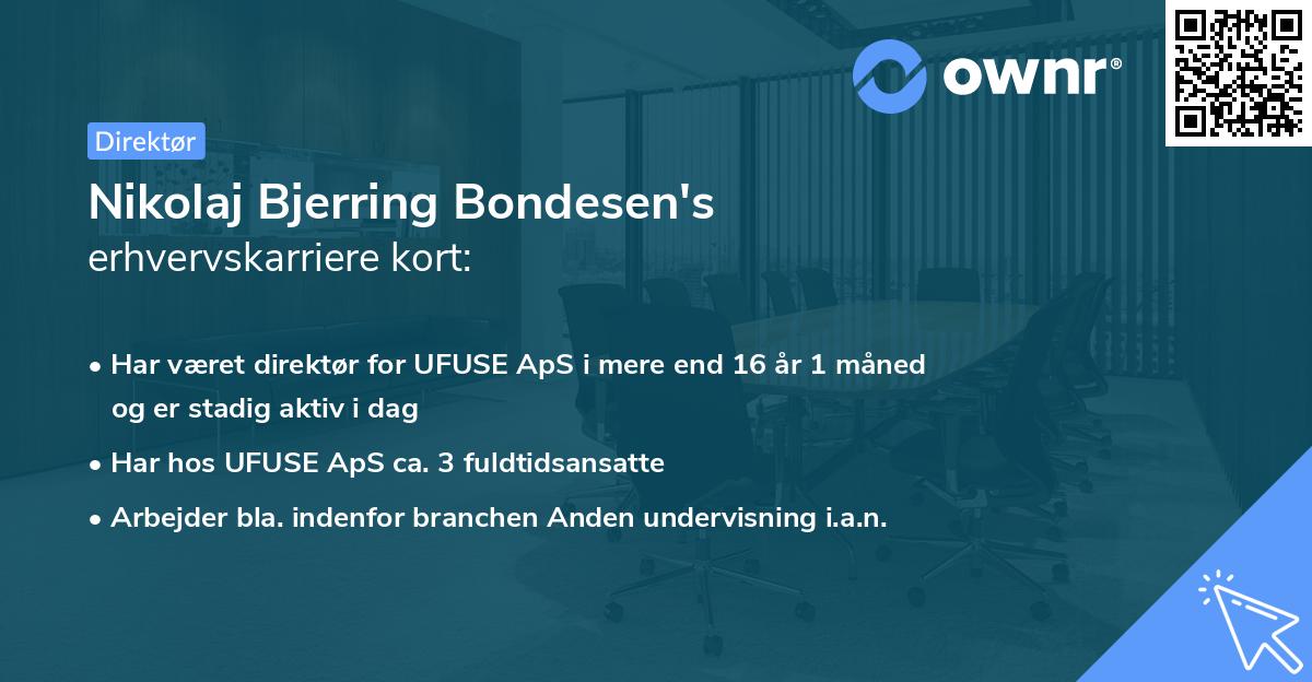 Nikolaj Bjerring Bondesen's erhvervskarriere kort