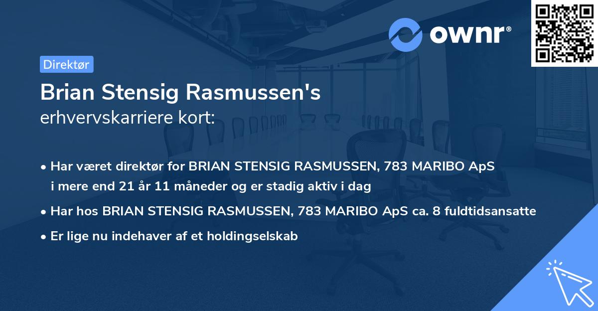 Brian Stensig Rasmussen's erhvervskarriere kort