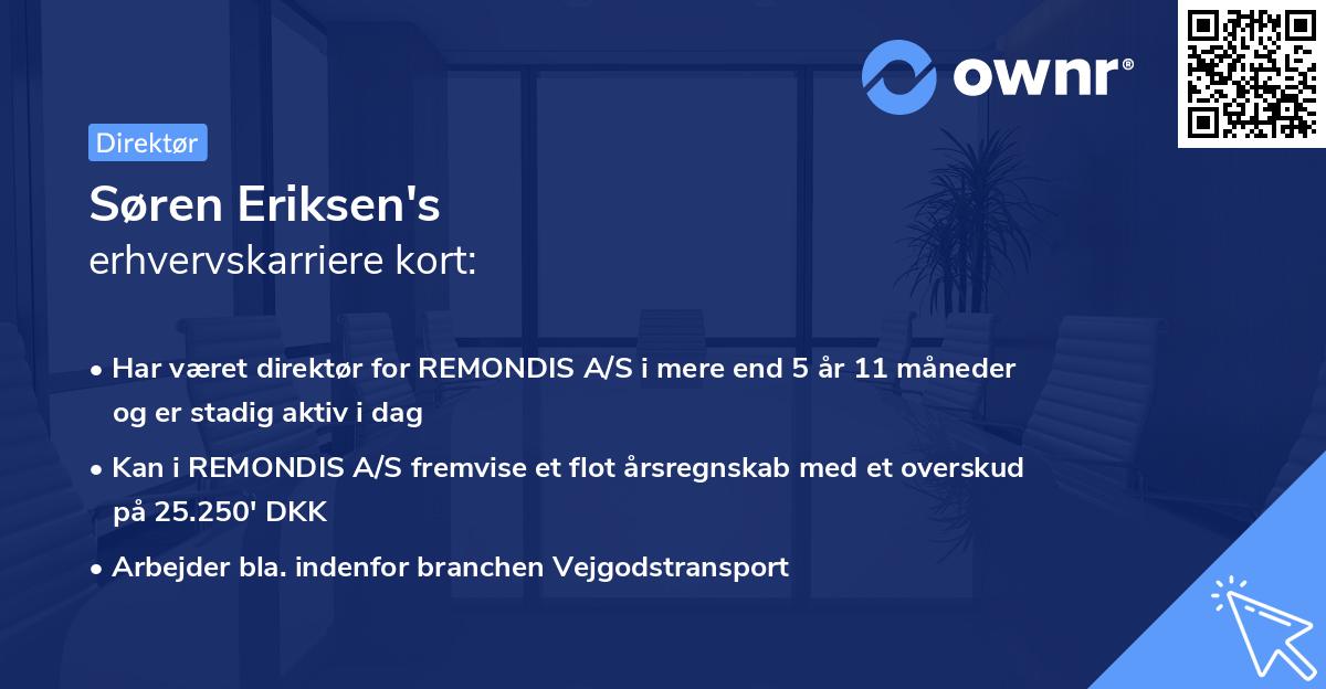 Søren Eriksen's erhvervskarriere kort
