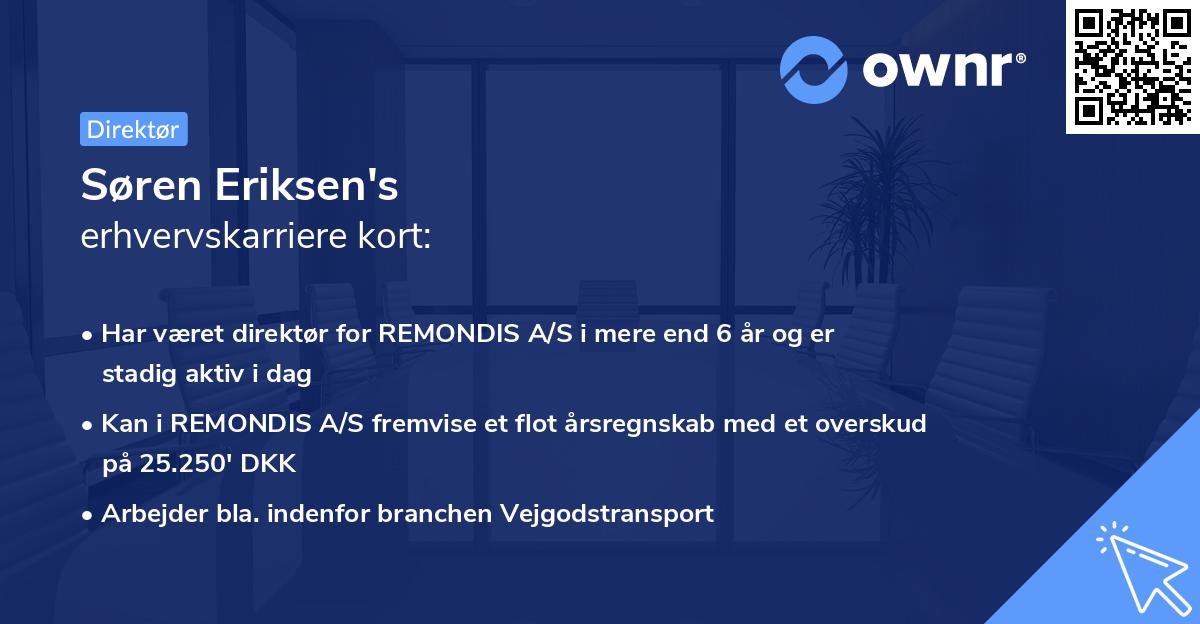 Søren Eriksen's erhvervskarriere kort