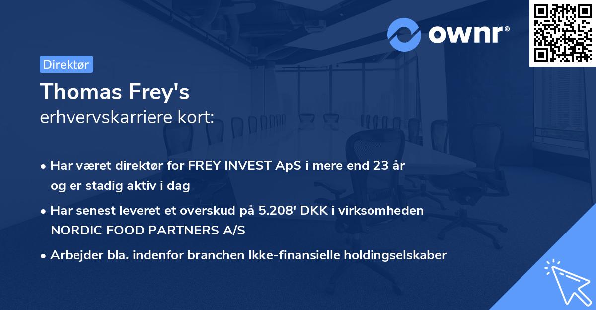 Thomas Frey's erhvervskarriere kort
