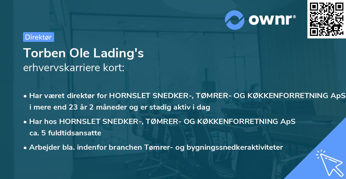 Torben Ole Lading's erhvervskarriere kort