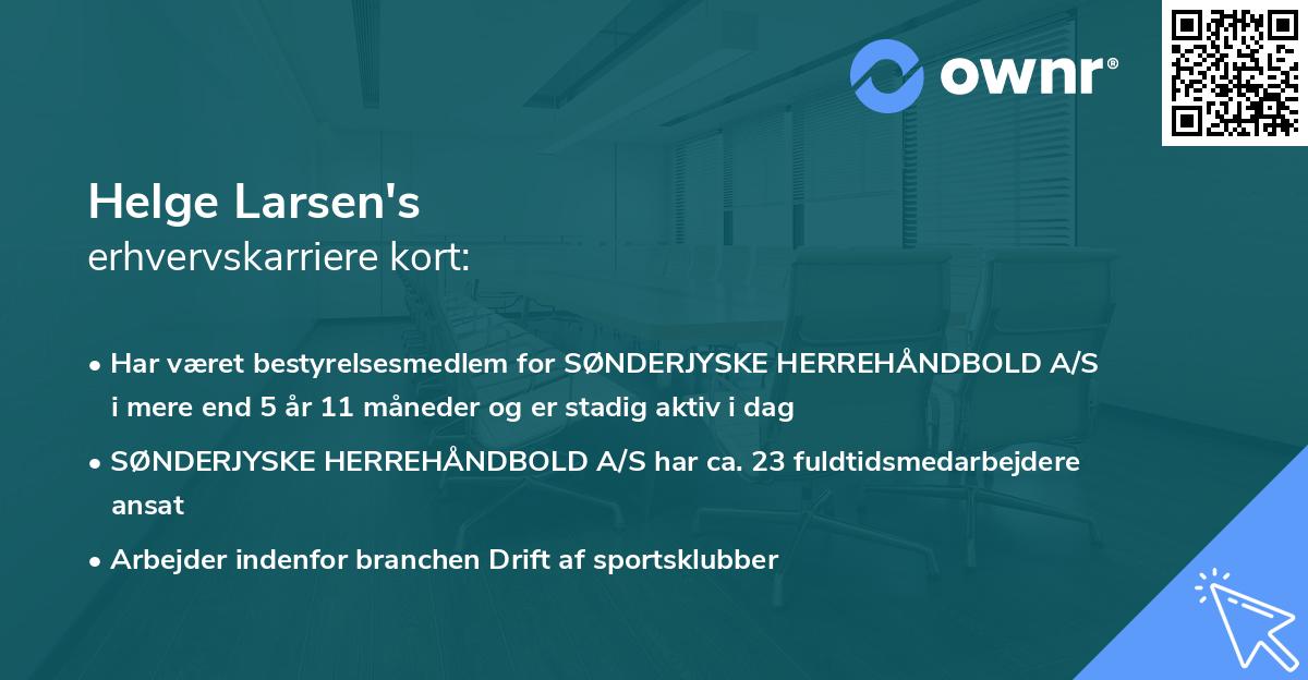 Helge Larsen's erhvervskarriere kort