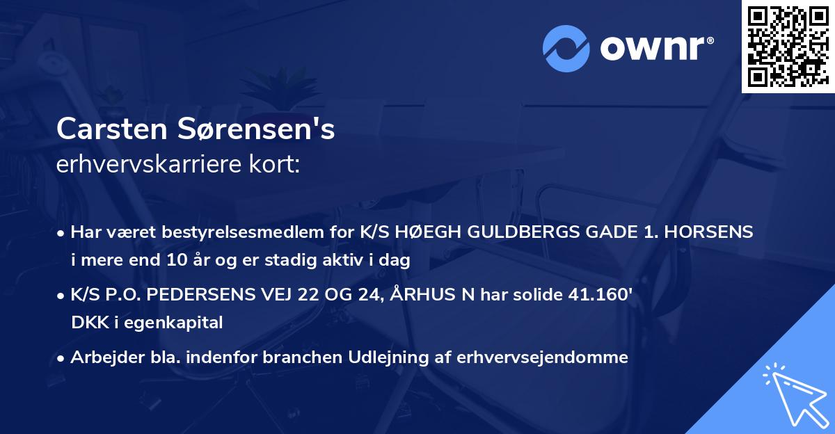 Carsten Sørensen's erhvervskarriere kort