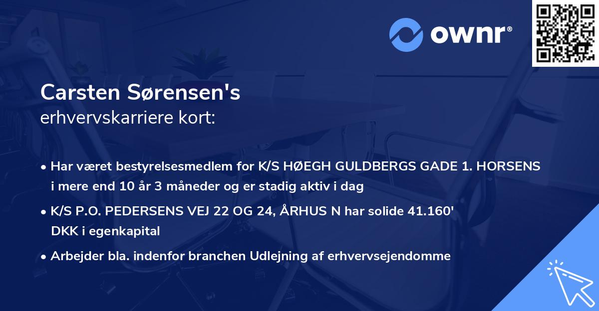 Carsten Sørensen's erhvervskarriere kort