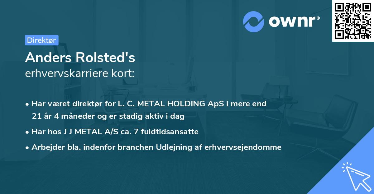 Anders Rolsted's erhvervskarriere kort