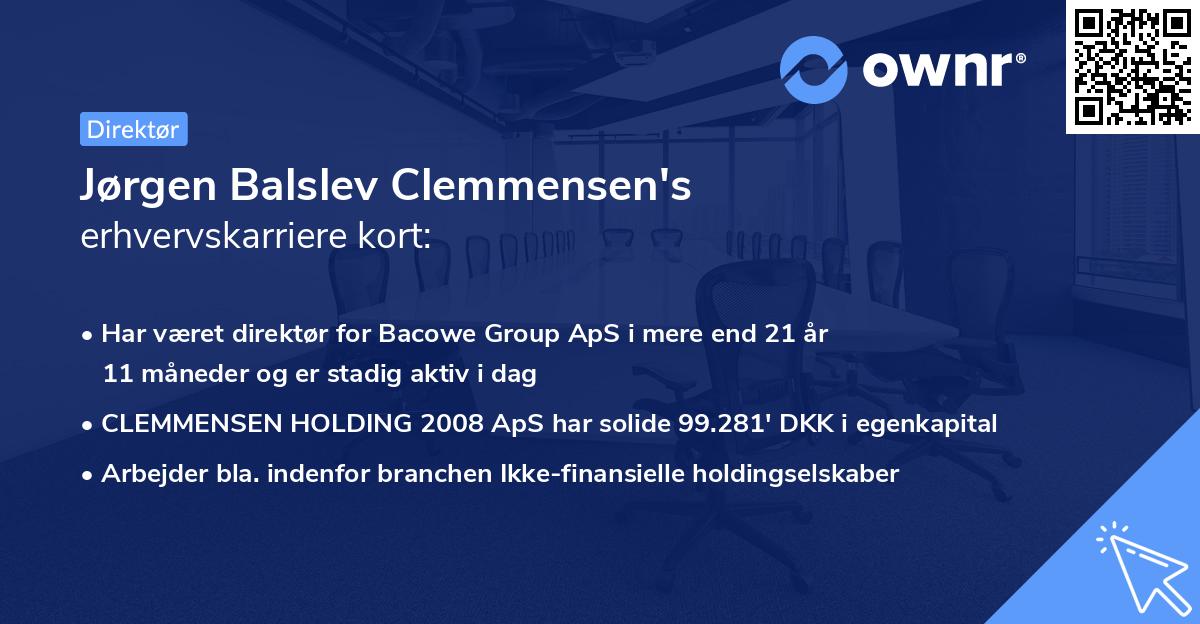 Jørgen Balslev Clemmensen's erhvervskarriere kort
