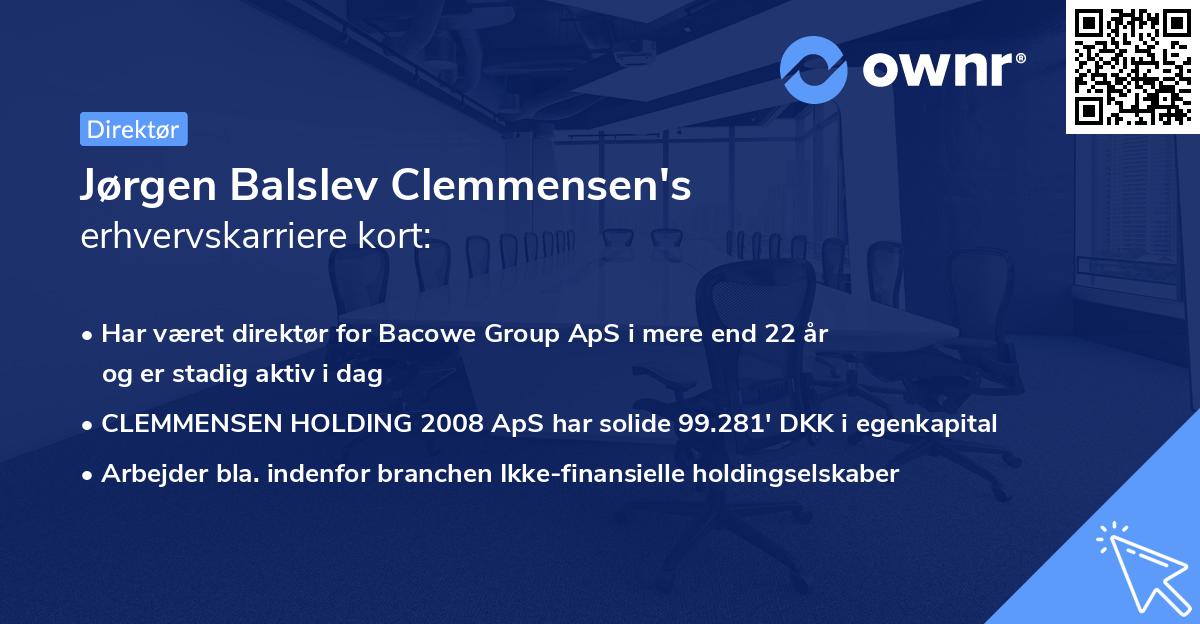 Jørgen Balslev Clemmensen's erhvervskarriere kort