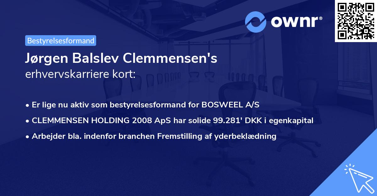 Jørgen Balslev Clemmensen's erhvervskarriere kort