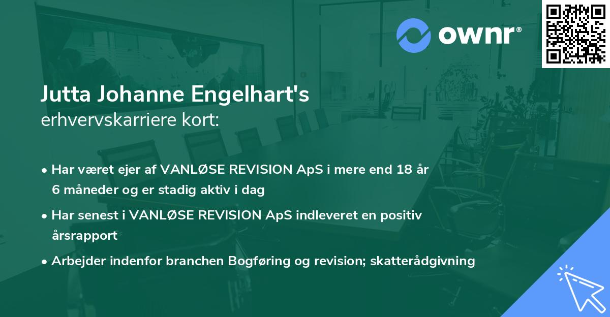 Jutta Johanne Engelhart's erhvervskarriere kort