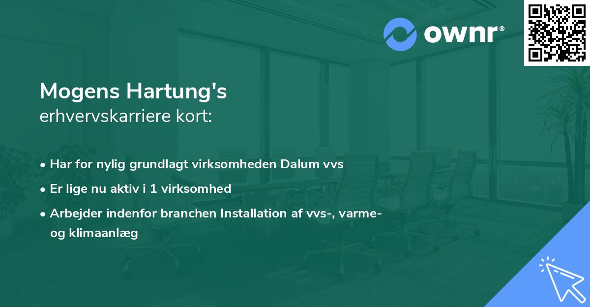 Mogens Hartung's erhvervskarriere kort