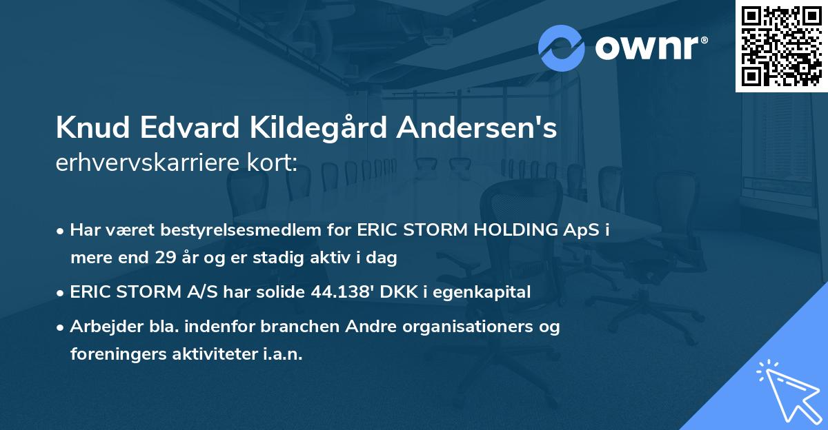 Knud Edvard Kildegård Andersen's erhvervskarriere kort