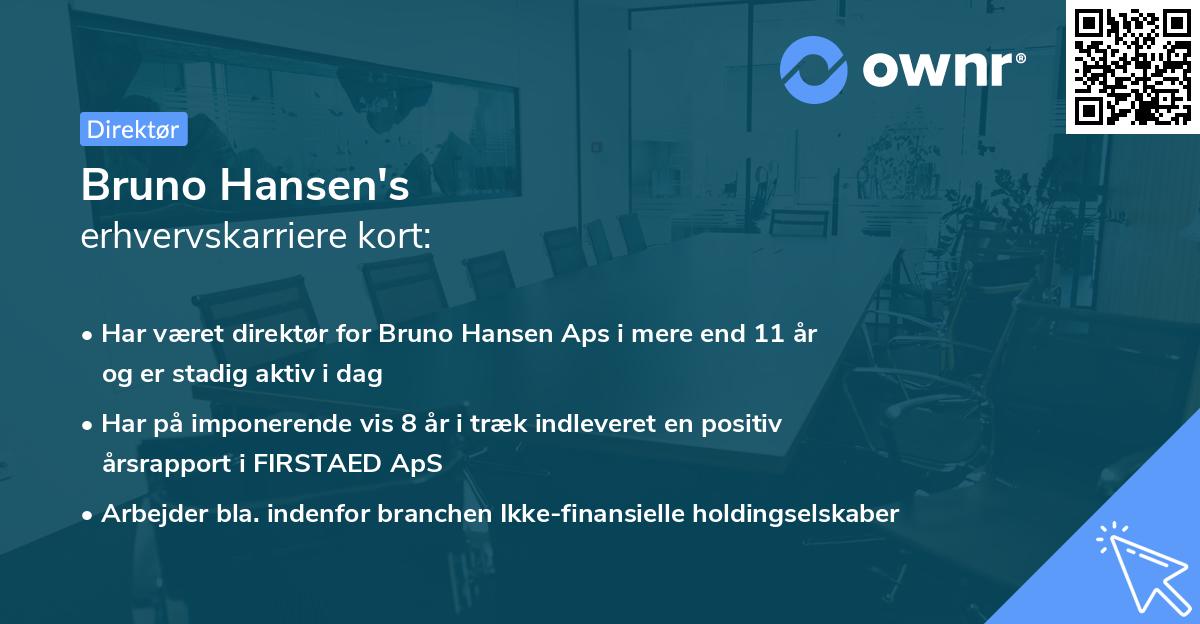 Bruno Hansen's erhvervskarriere kort