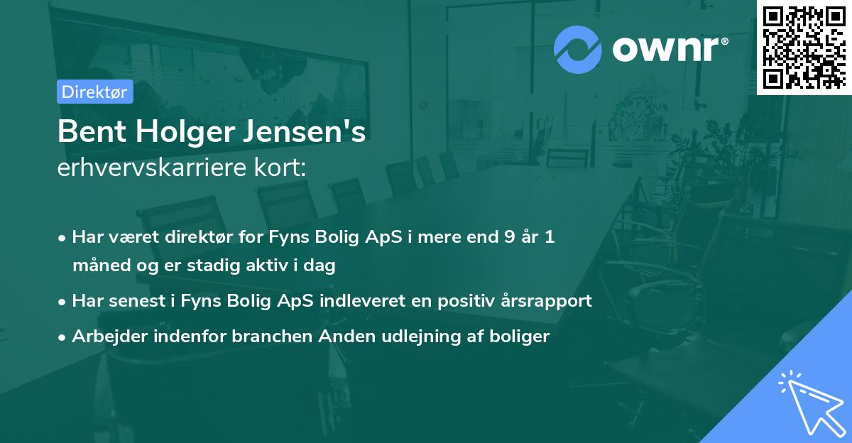 Bent Holger Jensen's erhvervskarriere kort