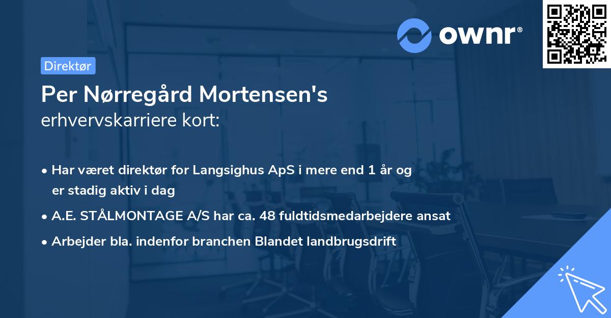 Per Nørregård Mortensen's erhvervskarriere kort