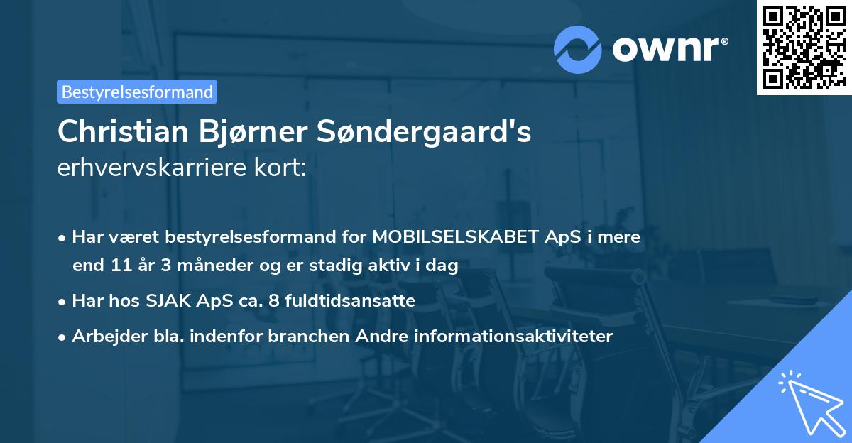 Christian Bjørner Søndergaard's erhvervskarriere kort
