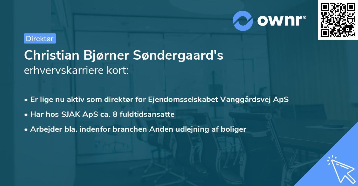 Christian Bjørner Søndergaard's erhvervskarriere kort