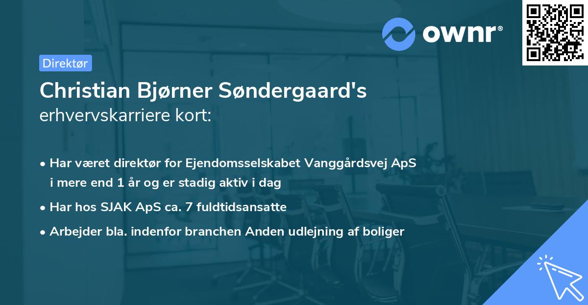 Christian Bjørner Søndergaard's erhvervskarriere kort