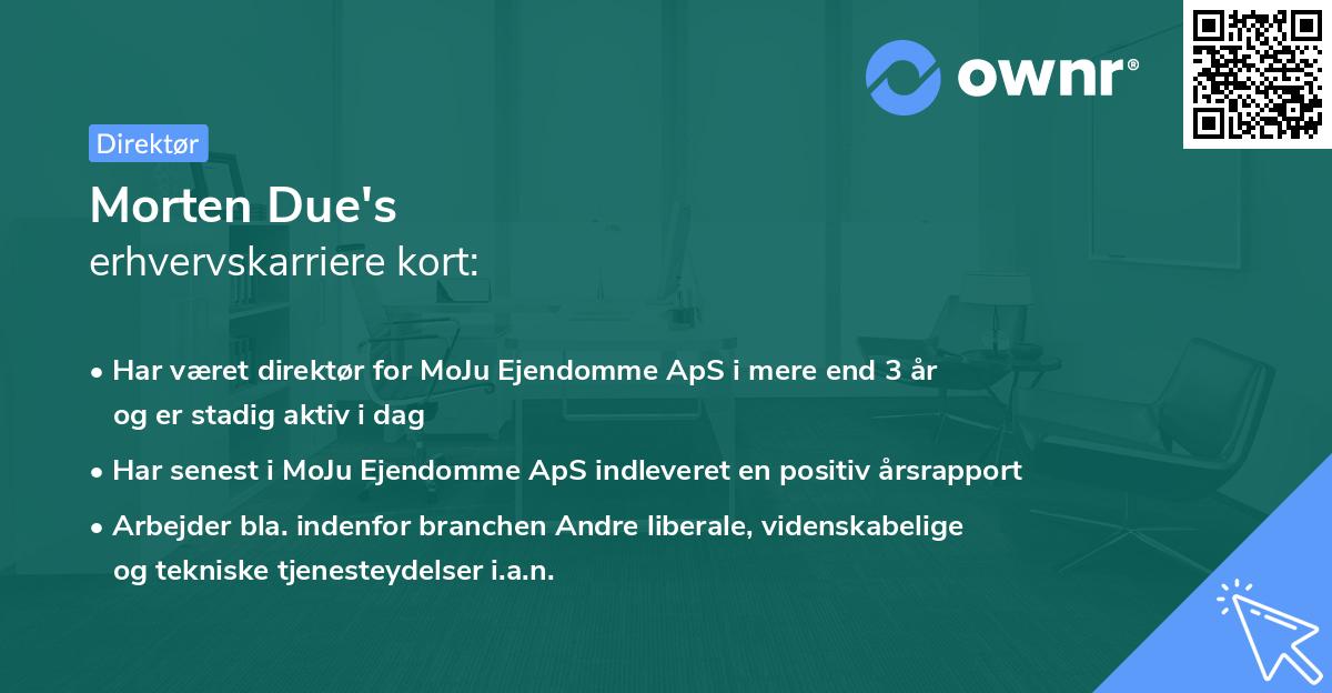 Morten Due's erhvervskarriere kort