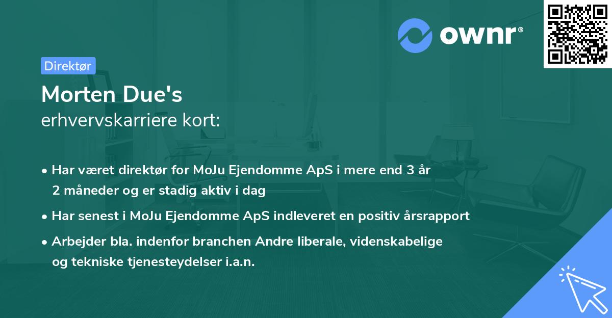 Morten Due's erhvervskarriere kort