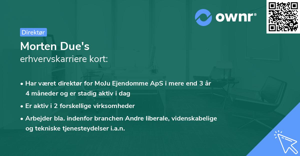 Morten Due's erhvervskarriere kort