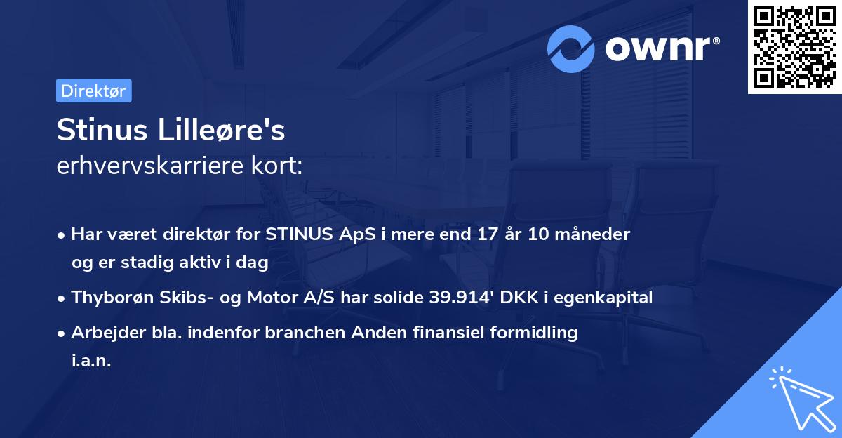 Stinus Lilleøre's erhvervskarriere kort