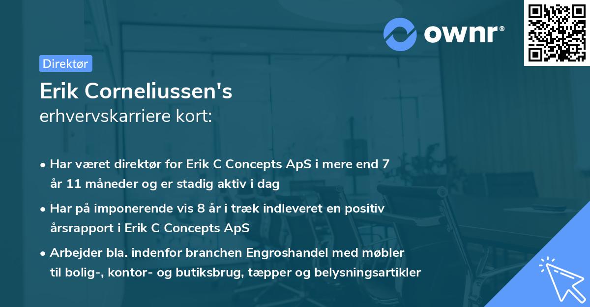Erik Corneliussen's erhvervskarriere kort