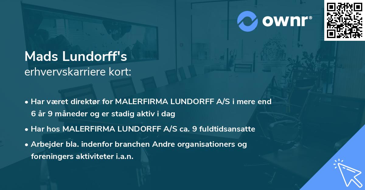 Mads Lundorff's erhvervskarriere kort