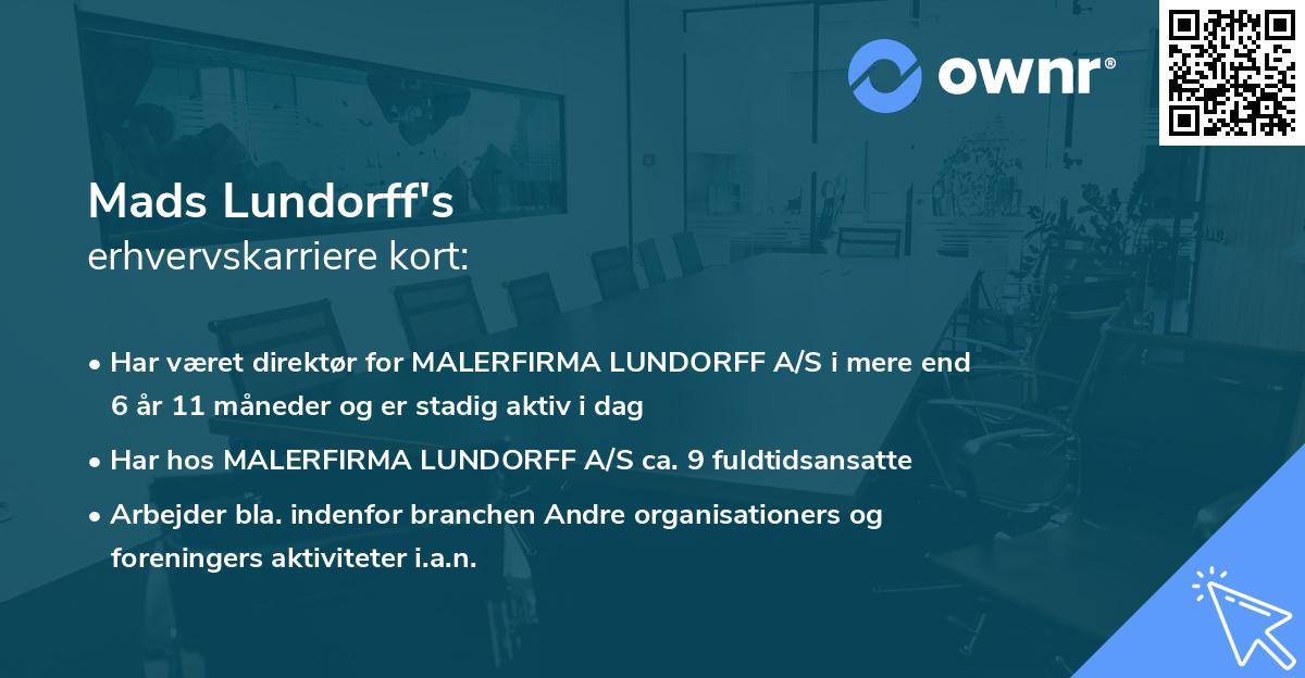 Mads Lundorff's erhvervskarriere kort